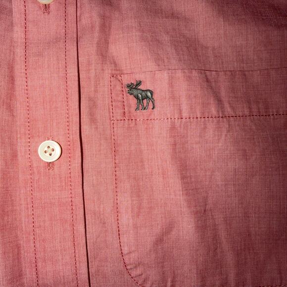 Abercrombie & Fitch Long Sleeve Muscle Pink Shirt Button Down Men Size Large - Picture 3 of 8